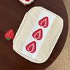 Kawaii Fuzzy Pen Bag Cute Embroidered Multi-functional Makeup Bag Strawberry Sandwich Cosmetic Bag School Office