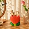 Unique Gifts for Besties Tulip Makeup Brush Holder, Resin Cosmetic Organizer Vanity Desk, Cute Flower Pen Multipurpose Storage Box Cup Office