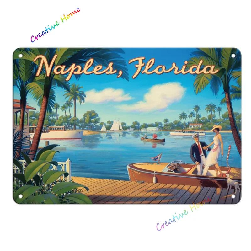 Metal Plaque Key West Southernmost Point Florida Poster Tin Sign Home Beach Club Club House Wall Decoration Retro Metal Plate