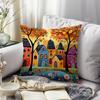 Abstrakte Stadt Ölmalerei Kissenbezug Schlafzimmer Sofa Kissenbezug 100% Polyester Wohnzimmer Kissen Kissenbezug Heimdekoration