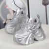 Fashion NEW Women Casual Platform Sneakers 12CM High Heels Winter Sports Leather Shoes Bling Trainers Chunky Boots Zapatillas Mujer