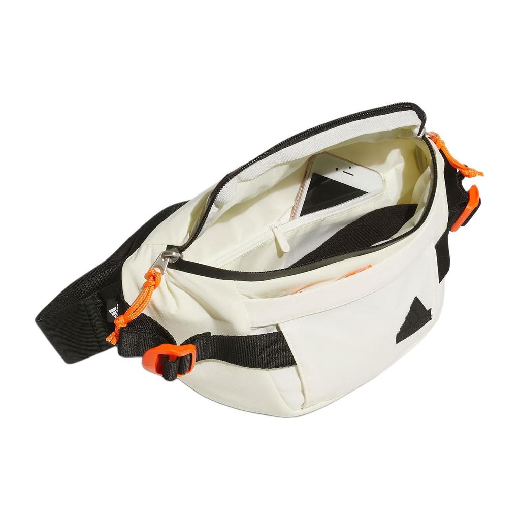 Adidas Adjustable Waist Belt With Two-Way Zipper Opening Small Waist Bag Unisex Waist Bag Ivory JJ2083
