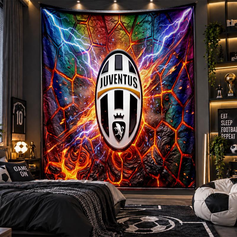 Arazzo da Appendere a Parete Tessuto Stampato Juventus FC per Soggiorno Camera da Letto Decorazione per la Casa