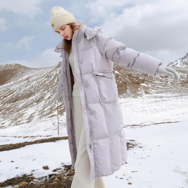 

Sancai 2025 Зимняя женская длинная пуховая куртка свободного кроя с карманами S