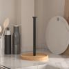 Modern Wooden Base Kitchen Paper Roll Holder Anti-Skid Desktop Roll Paper Holder Cling Film Holder Kitchen