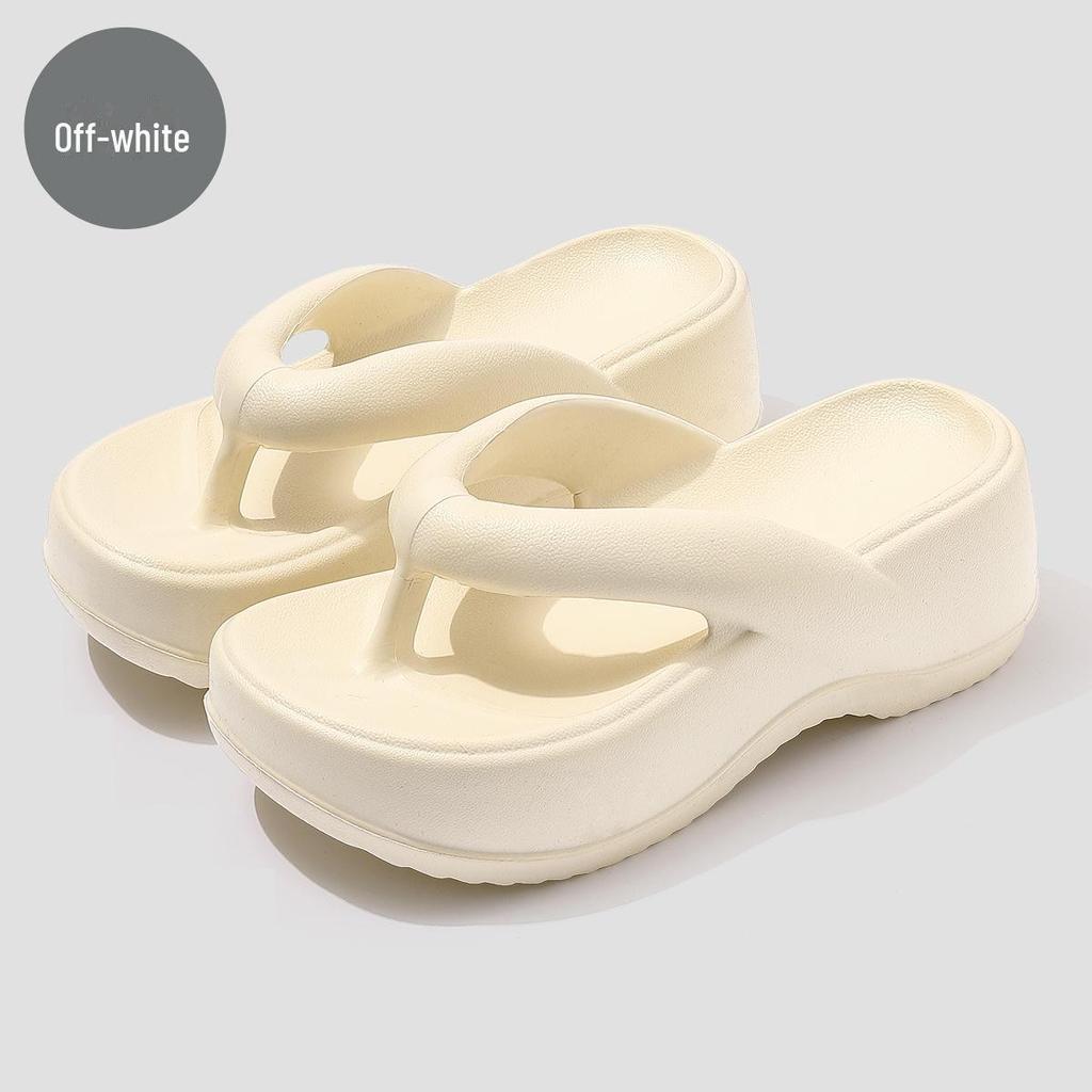 Fashionable Women's Thick-Soled Flip-Flops for Summer, Non-Slip Beach & Home Bath Wear, Suitable for Couples