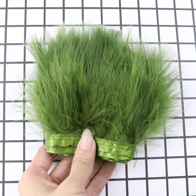 Feather8-10cm Fluffy Turkey Feather Trim On Ribbon – 1-10m Natural Feathers Fringe for Sewing, DIY Crafts, Wedding & Clothing Decor