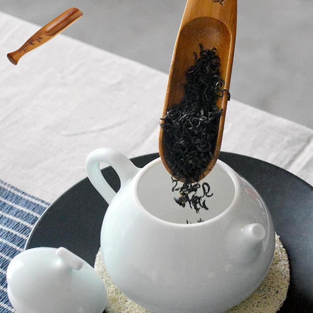 Bamboo Tea Spoon Scoop Shovel Chinese Kung Fu Loose Tea Measure Spoon for Home Teahouse Office