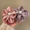 Fabric flower pearl telephone line hair band fashion simple temperament hair rope versatile headgear hair accessories high sense