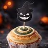 8pcs Halloween Pumpkin Cake Toppers Set Halloween Dessert Decoration Picks DIY Craft Supplies for Party Table Centerpiece