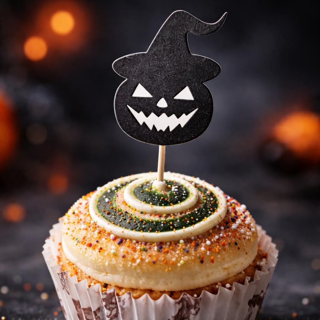 8pcs Halloween Pumpkin Cake Toppers Set Halloween Dessert Decoration Picks DIY Craft Supplies for Party Table Centerpiece