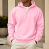 Men's Casual Hoodie Sweatshirt with Zip Collar, Multi-Pocket, Long Sleeve