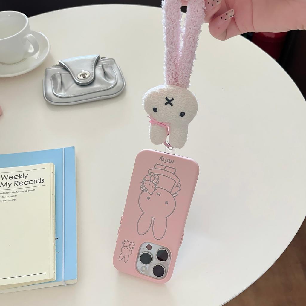 Pink line KT cat applies to iPhone16promax iPhone case 14 niche 15 protective case 17pro