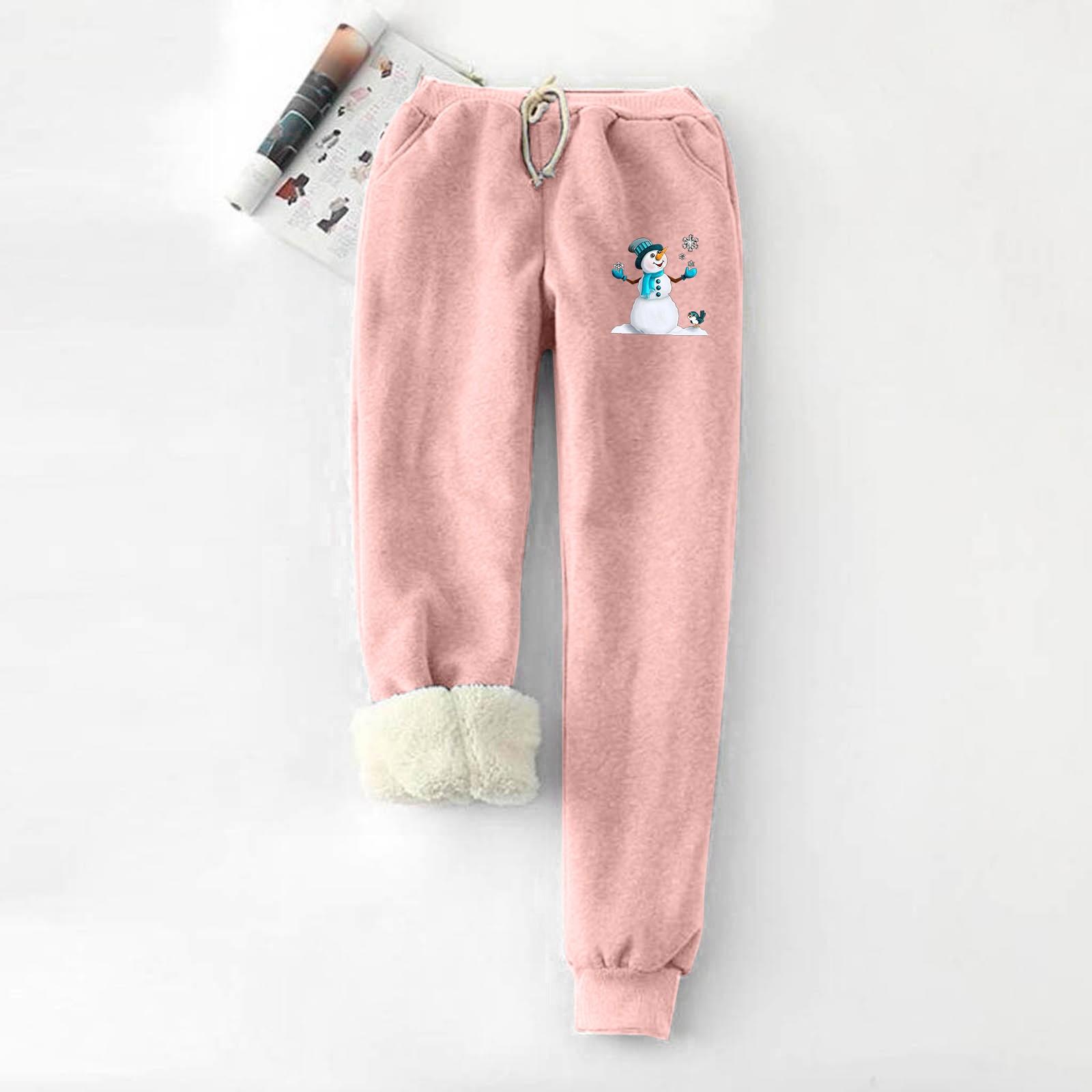 

Женская мода с рождественским принтом, высокопрочные эластичные мягкие леггинсы на животе L розовый