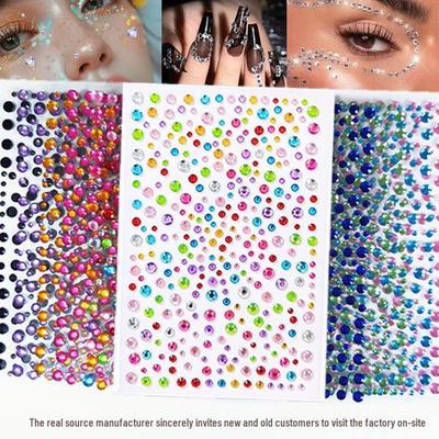 325-teiliges Acryl-Nageldesign mit Schleierkraut: Transparente Strass-Aufkleber zur DIY-Dekoration