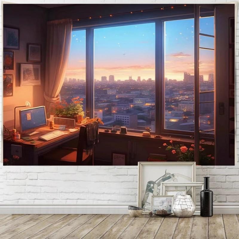 VIKAMA Landscape Background Cloth Ins Tapestry Living Room Bedroom Decoration Personalized Minimalist Style Tapestry Decoration