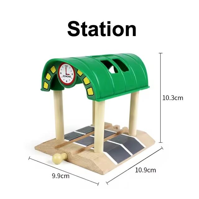 New Kinds of Wooden Tracks Accessories Beech Wood Railway Train Track Bridge Tunnel Station Fit for Wood Tracks Toys for Kids