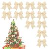 Christmas Ornament Large Velvet Bow Design 12PCS Festive Holiday Christmas Tree Window Hanging Decorating Accessory