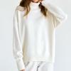 Solid Color Turtleneck Sweater Autumn and Winter Loose Knitted Sweater Versatile Classic Sweater Women