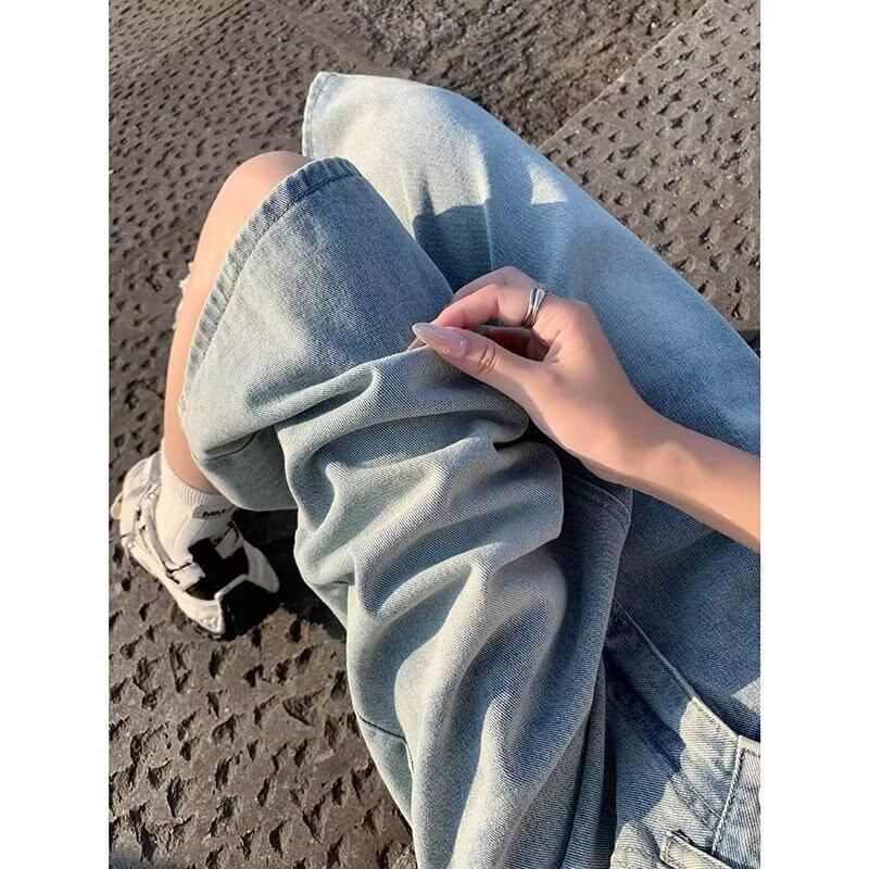 Jasnoniebieskie damskie szerokie szorty dżinsowe - Lato 2025 Trend wyszczuplający sylwetkę gruszki