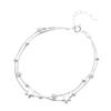 S925 Silver Double-Layer Star Frosted Bead Bracelet for Women - Simple Jewelry Gift for Christmas or Valentine's Day