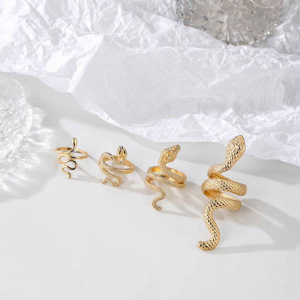 Vintage Beauty Avatar Gold Coin Cross Pattern Love Fatima Palm Ring 15-piece Ring Set