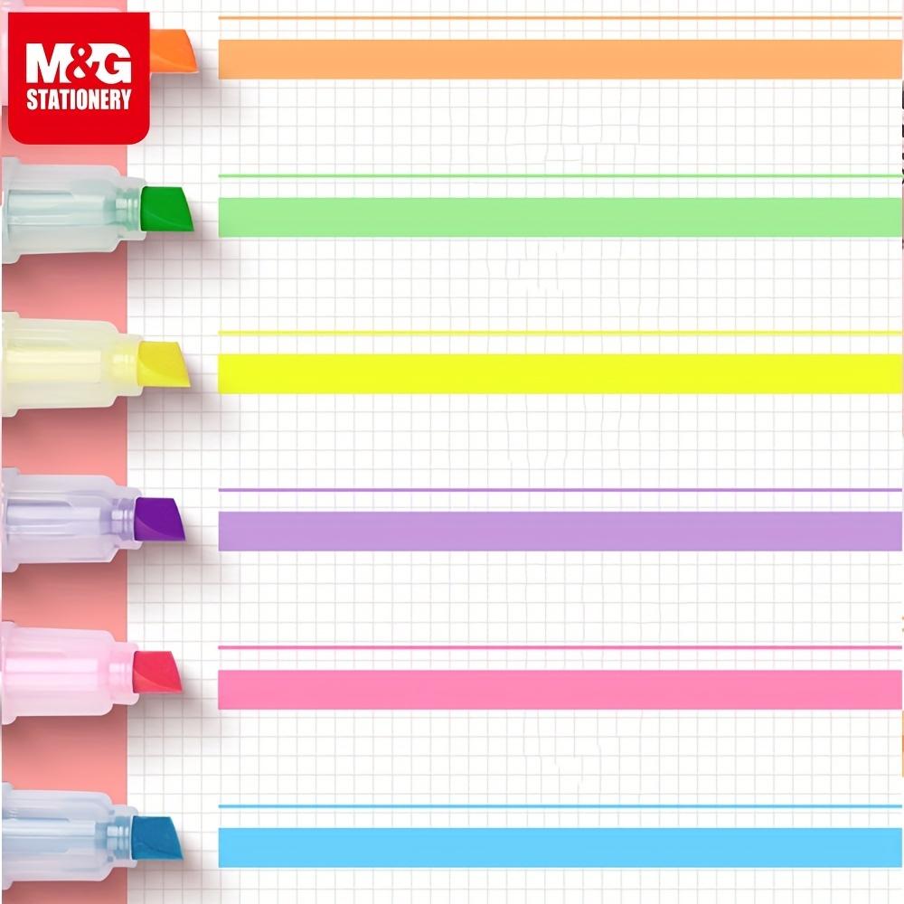 M&G 6 Color Mini Highlighter Set, Vibrant High Quality Creative Drawing Highlighter, School Office Writing Tools