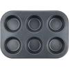 PEARL METAL Bakemaid Silicone Muffin Pan, 6 Cavities, with Silicone Cups, D-6588