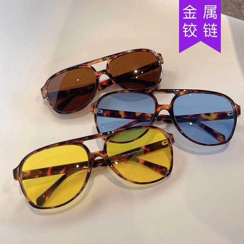Pilot Shape Sunglasses Women Double Bridge Anti-reflective Women Sun Glasses Driving Fishing Men Glasses