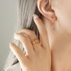 Trendy Zircon Pendant Earrings: 18K Gold-Plated Titanium Steel, Versatile Blogger Style