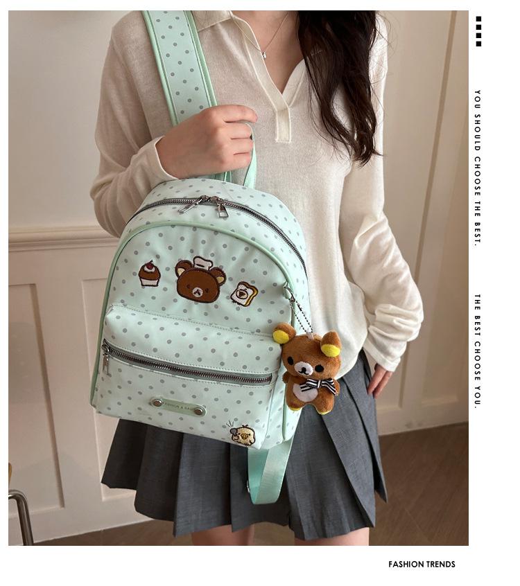 Schoolbag Korean Polka Dots Ins Cute and Fresh Polka Dots Cartoon Backpack 1011 New Commuter Large-capacity Backpack