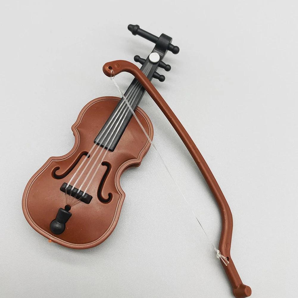 Mini Miniature Violin Home Decor Crafts 1/12 Wooden Simulation Violin Furniture Desktop Violin Decoration Doll House Accessories