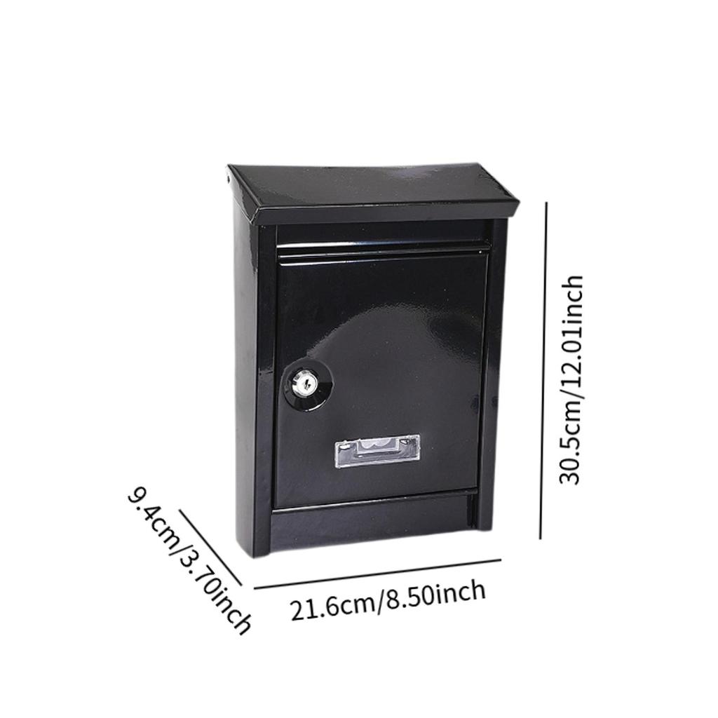 Metal Locking Mailbox Wall Mounted Hanging Mailbox Lockable Outdoor Mail Box for House Front Door External Lock Mailbox Box