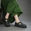 Mocassini Comodi da Pendolare Nuovi in Primavera Punta Quadrata Suola Spessa Stile Retrò Donna Scarpe Casual in Vera Pelle
