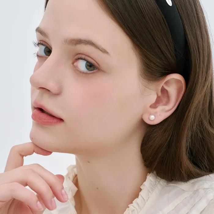 Classic White Pearl Titanium Earrings (6mm)