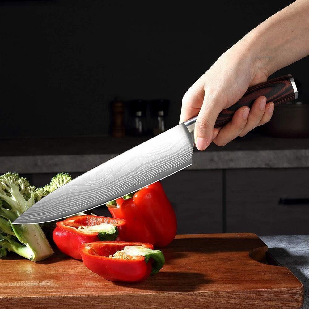 Couteau de chef GRILLOX couteau de chef professionnel couteau de cuisine couteau à viande aspect damassé 20c