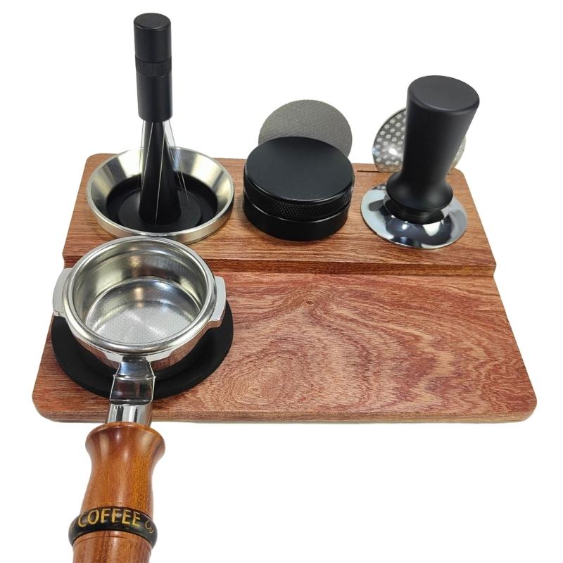 Wood Coffee Tamper Holder Wood Tamping Stand Espresso Tamping Station Coffee Tool Rack Wood Material for Coffee Lovers