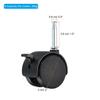 PATIKIL 2 Inch Swivel Stem Casters, 6 Pack Nylon 360 Degree Insert Swivel Stem Wheels with Brake for Chair Shelf Furniture Replacement, Black