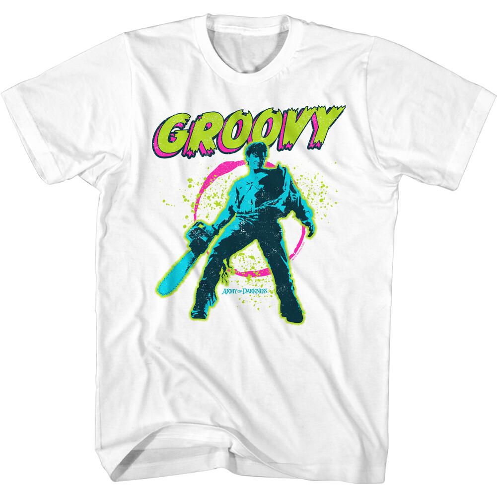 Army Of Darkness Movie Ash Williams With Chainsaw GROOVY Men T Shirt S