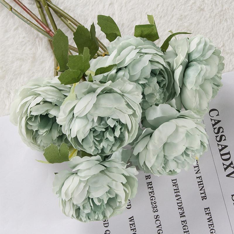 5 PEZZI Fiore Finto Rosa Occidentale Bouquet di Peonie Fiore Artificiale Rosa da Tè Accessori per Parete Floreale Matrimonio Decorazioni per la Casa Oggetti di Scena per Foto