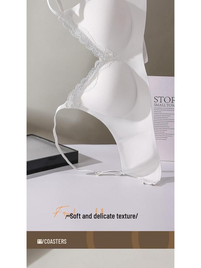Comfortable Lace Push-Up Seamless Bra: Wireless, Breathable, Anti-Sagging, Beautiful Back Design for Women.
