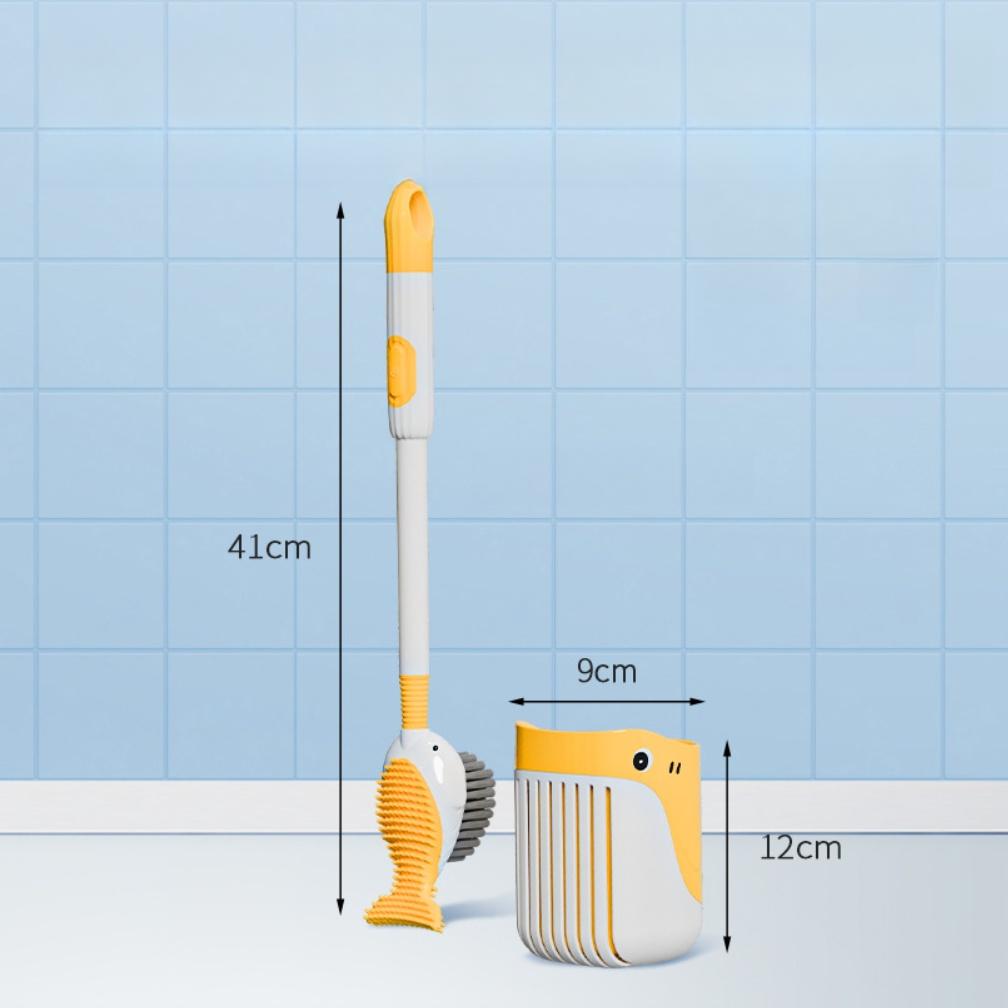 

Эффективная туалетная щетка без мертвых зон с присоской и формой кита Yellow