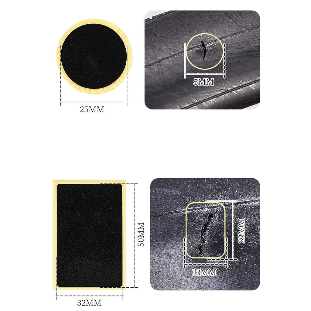 Glue-free Bicycle Tire Repair Kit - Includes Patch, Tire Lever