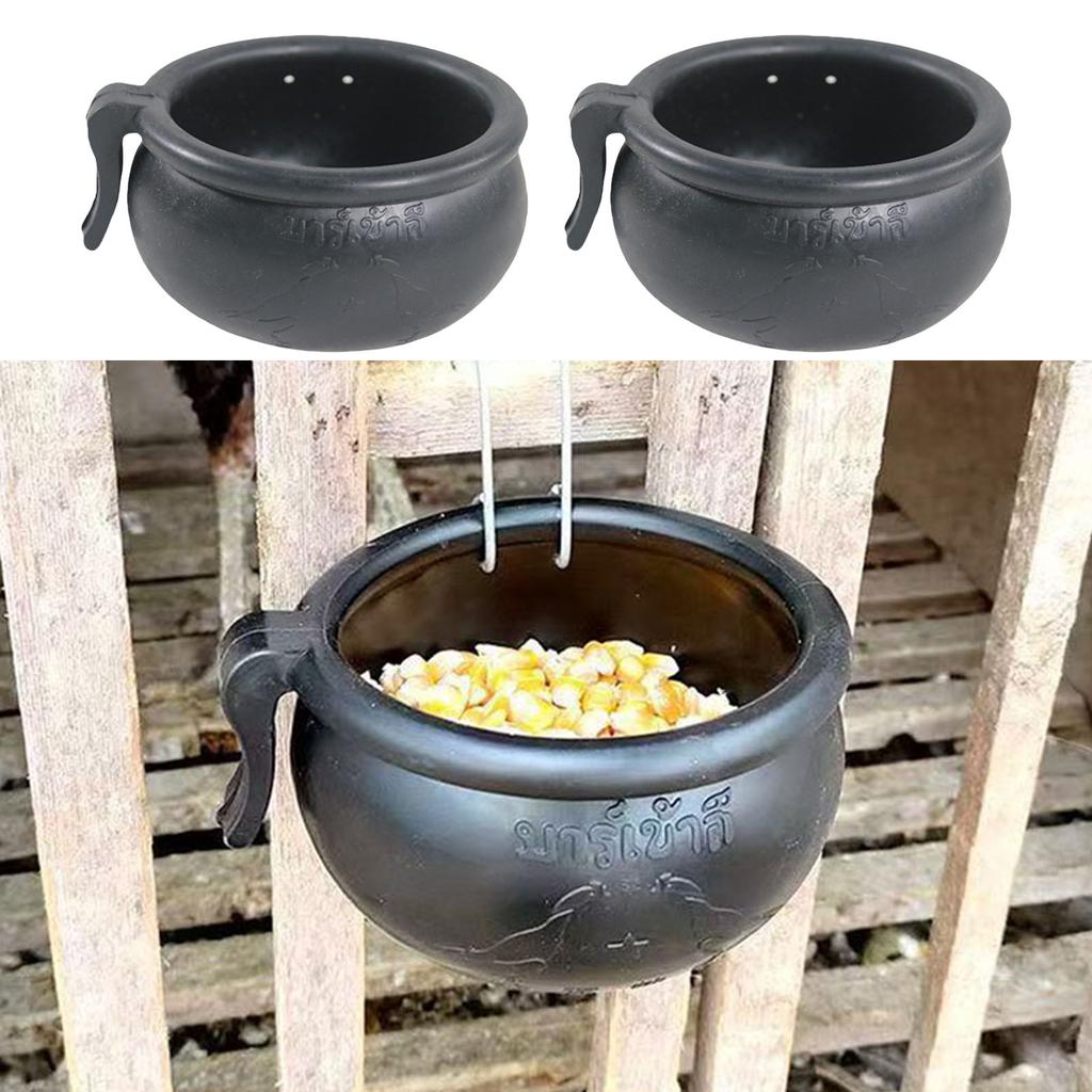 2PCS Rubber Chicken Feeder Bowl For Poultry Feeding and Watering with Hanging Design For Game Fowl Training Daily Use