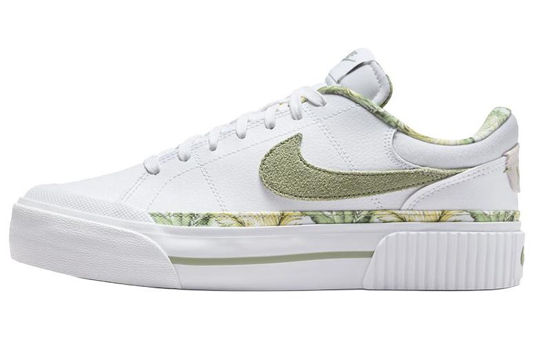 Nike Court Legacy Lift White Multi-Color Gum Medium Brown Oil Green (W 38.5