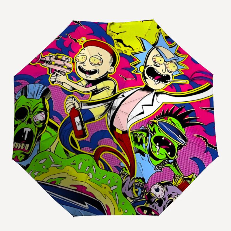 

1pc Rick Morty 8-Ribs Sturdy Frame, Automatic Open/Close, Durable & Colorful Ideal for Beach, Travel, And All Seasons10148