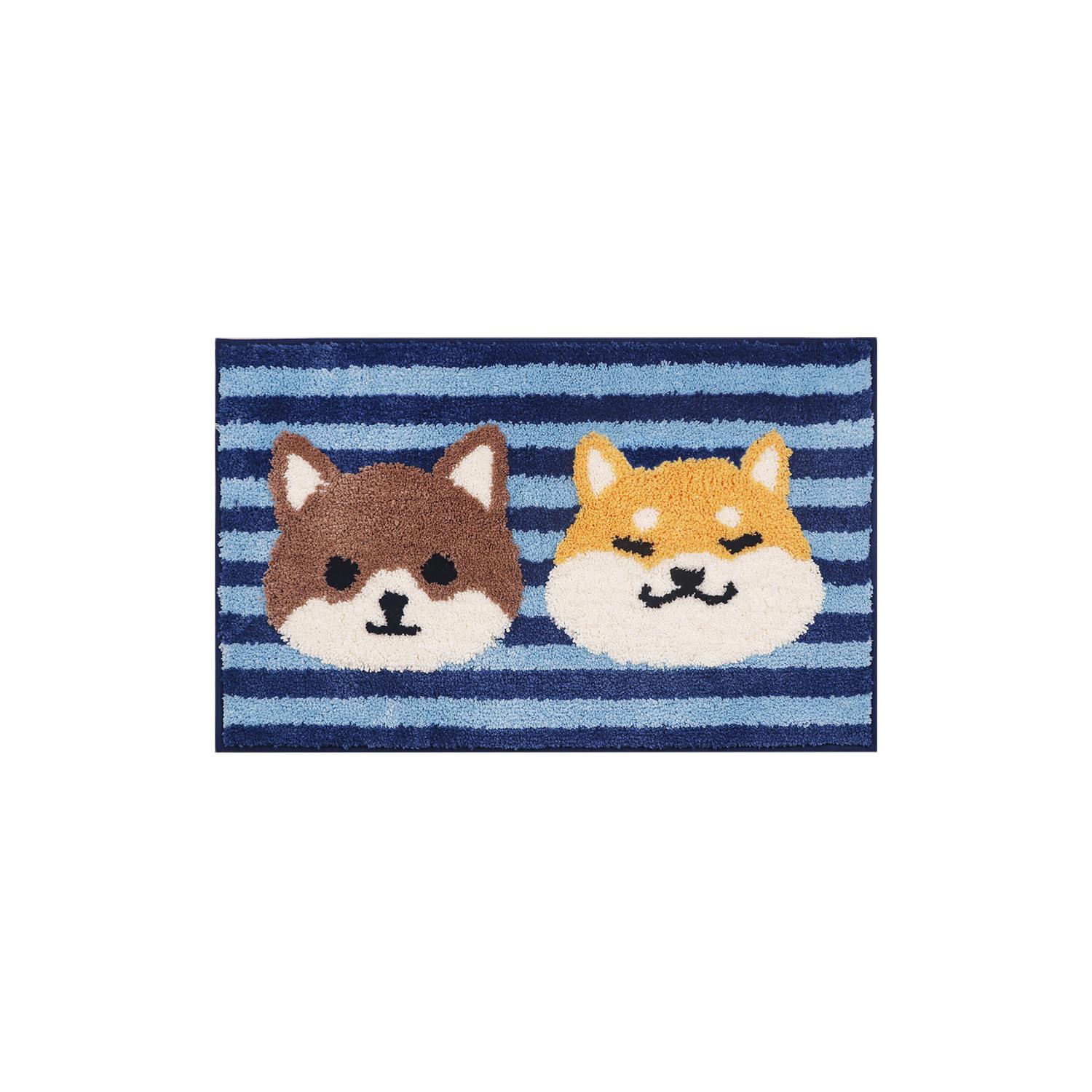 Cartoon Flocking Floor Mat Entry Door Mat Bathroom Carpet Thickened Absorbent Non-slip Mat Toilet Tufted Foot Mat Decoration 50*80CM