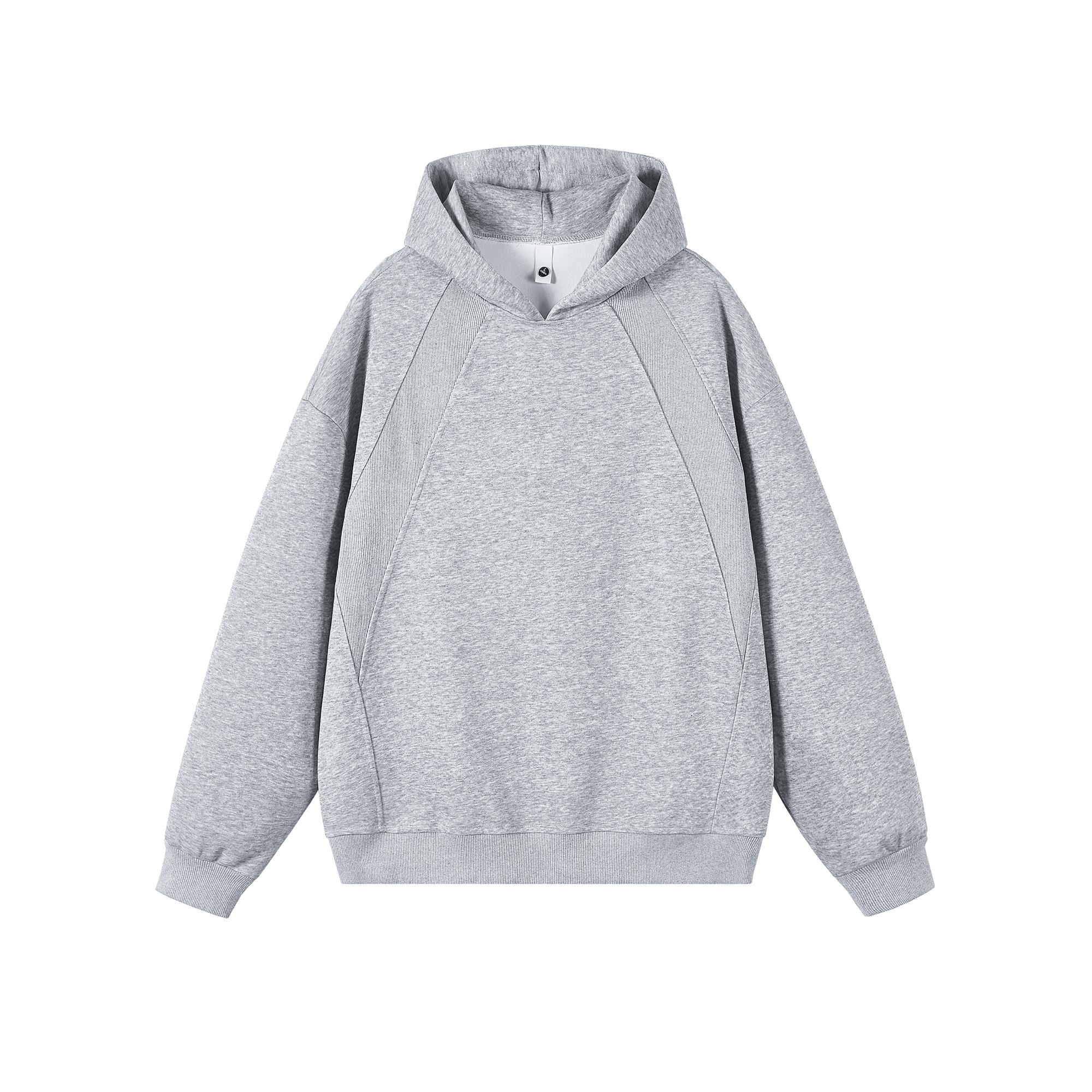 

Мужской весенне-осенний новый свитер из хлопка контрастной расцветки в гонконгском стиле, публичная версия, худи однотонного цвета со шнурком, куртка-свитер M серый