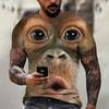 Summer New Men's T-shirt 3D Print Fun Gorilla Fashion Trend Street Comfortable Casual Top Round Neck Plus Size Short Sleeve