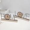 Minimalist Iron Craft Clock Battery Powered Wood Retro Clock European Desk Clock  Office Decor